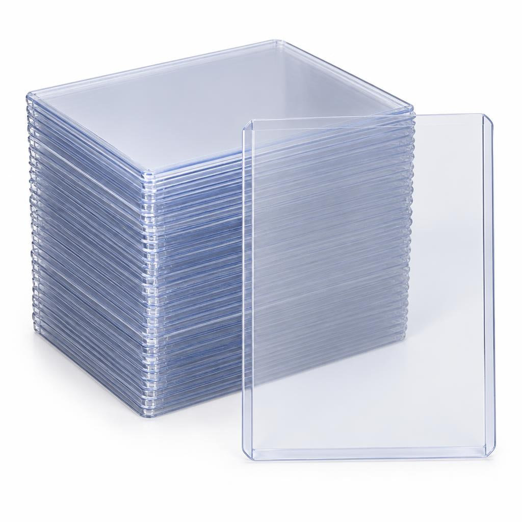 Stack of clear semi-rigid card savers