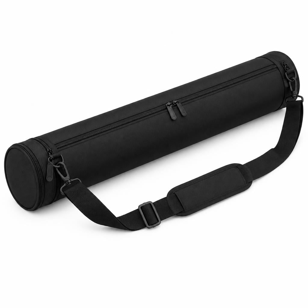 Black playmat carrying tube with shoulder strap